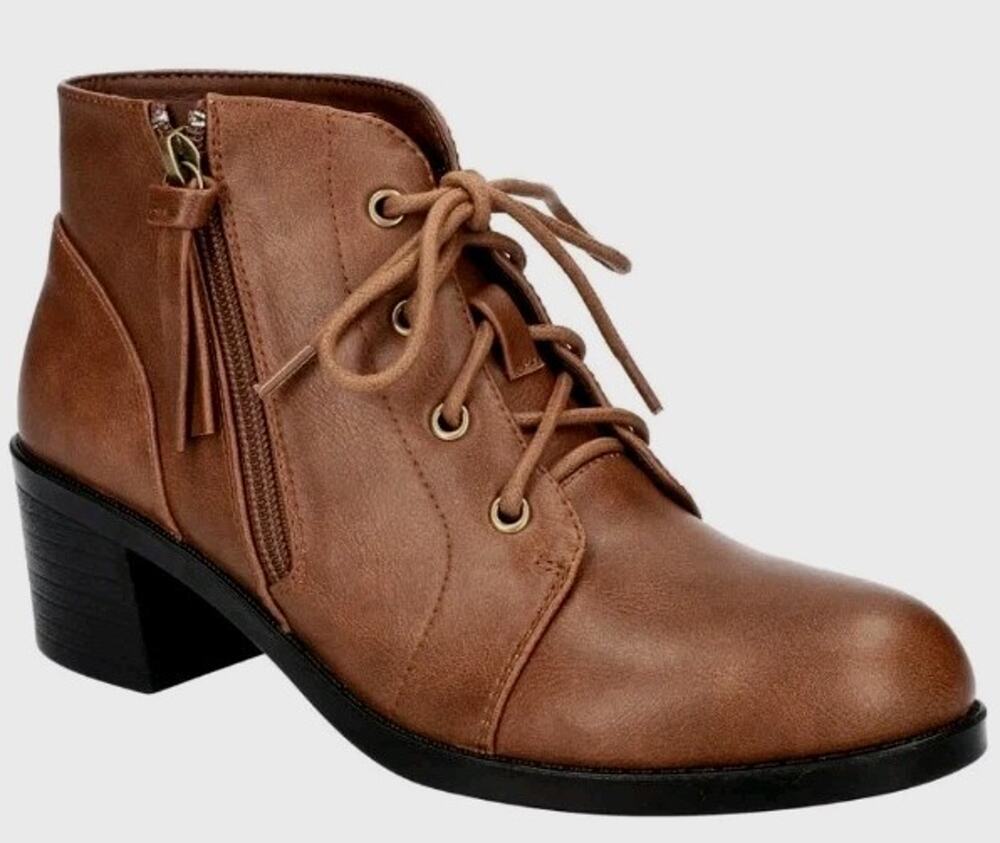 Easy Street ~Woman Size 9.5M~ Becker Honey Ankle Tan Booties NWOB.